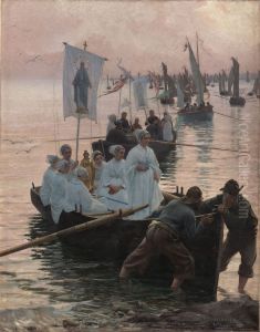 Arrival of the pardon of Saint Anne de Fouesnant in Concarneau