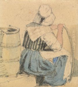 A Seated Peasant Woman by Samuel Prout