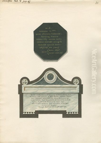 Memorial to Henrici Hawley and Another to Henry, John and Thomas Whitehead from Brentford Church - view 1