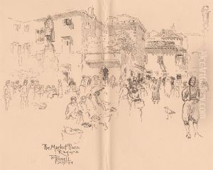 The Market Place, Raqusa (Various lithographs from 'The Studio' journal) by Joseph Pennell