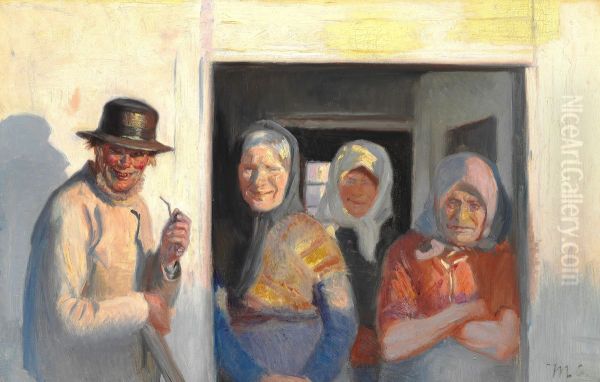 Mrs. Kroyer passes Kristoffer's house. Study. - view 1