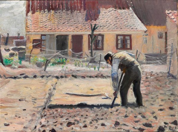 Senius is working in his kitchen garden. - view 1