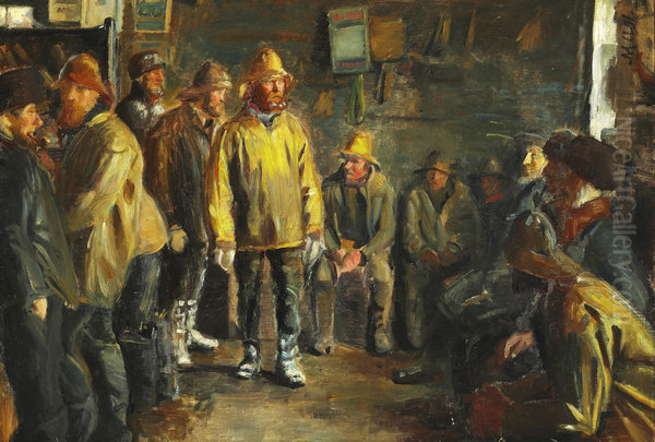 In the grocery store a winter day when there is no fishing, study - view 1