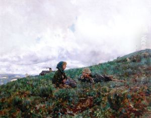 In springtime by Telemaco Signorini