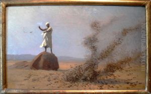 Arab frightening larks away by Jean-Leon Gerome