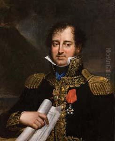 Alto Ufficiale Dell'esercito Napoletano Sotto Gioacchino Murat Convesuvio Sullo Sfondo - view 1
