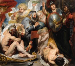 Allegory of the sciences, Minerva and Chronos protecting the sciences against envy and ignorance by Jacob Jordaens