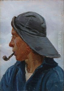 A fisherman wearing a sou'wester.