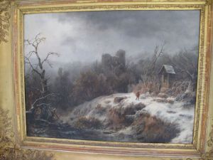 Winter Landscape with Ruins and a Chapel by August Piepenhagen