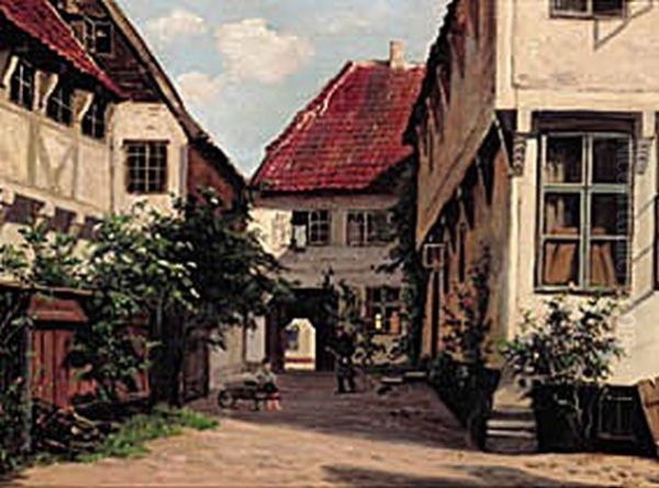 A courtyard in Ribe. - view 1
