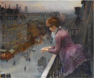 Au dessus du boulevard de Sebastopol, Paris by Charles Leroy Saint Aubert