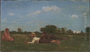 Enchanted / Flirting on the meadow by Winslow Homer