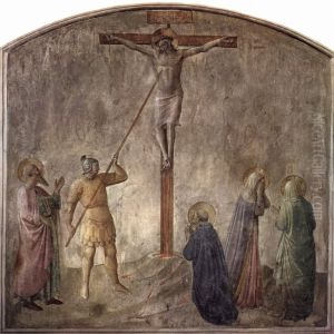 Kreuzigung mit Lanzenstich des Hauptmanns Longinus by Fra Angelico