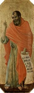 Maesta, Altarretabel des Sieneser Doms, Vorderseite, Predella mit Szenen aus der Kindheit Jesu und Propheten, Szene: Prophet Hosea by Duccio Di Buoninsegna