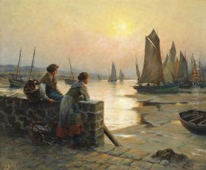 Waiting for the fishing fleet to return by Georges Maroniez