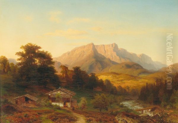 Blick auf den Untersberg im Abendlicht - view 1