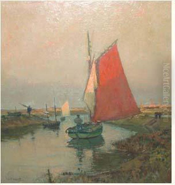Vendee, Bateau Sur Un Canal - view 1