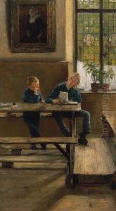 In the orphanage by Gotthardt Kuehl