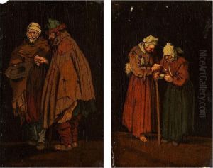 Zwei Bettler In Zerlumpten Kleidern