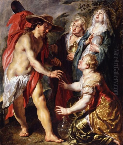 Christ appears as a gardener to the three Marys - view 1