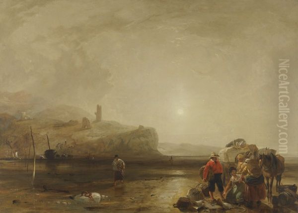 Coastal Scene with Figures Bargaining for Fish - view 1
