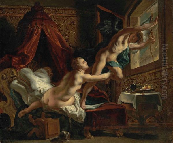 Psyche trying to restrain Cupid - view 1