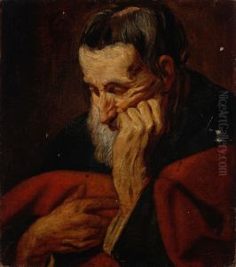 Head of a bearded man, possibly an apostle by Jacob Jordaens