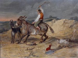A man riding a stubborn mule