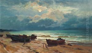 The sea at night by Czeslaw Znamierowski