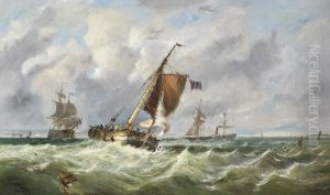 Shipping In A Stiff Breeze In The Channel