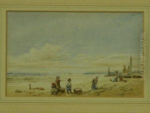 Beach Scene With Fisherfolk