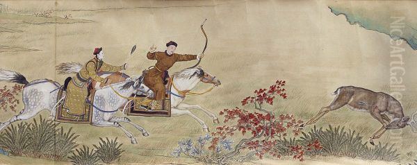 TheQianlong Emperorchasing a deer on a hunting trip - view 1