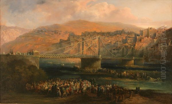 View of City of Fraga and its Hanging Bridge - view 1