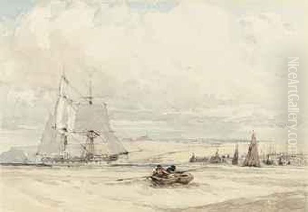 A Merchantman In The Channel Off Newhaven, Sussex - view 1