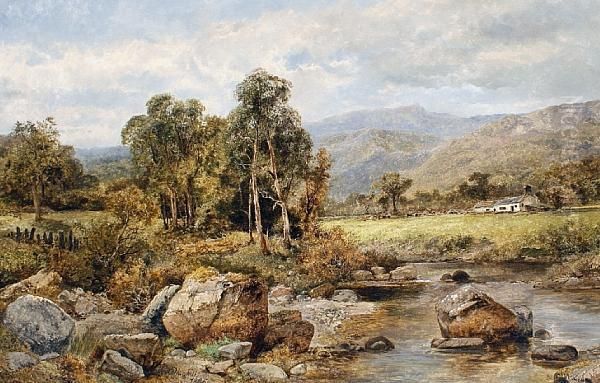 River Landscape, Near Capel Curig, North Wales - view 1