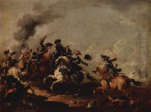 Battle scene by August Querfurt
