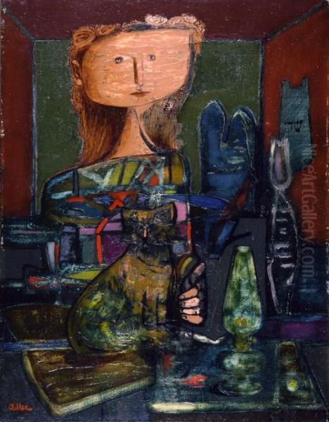 Woman with Cat by Jankel Adler