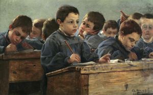 In the classroom by Jean-Paul Louis Martin des Amoignes