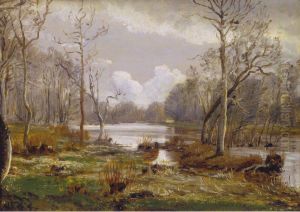 Flooding of the Susa, Herlufsholm by P. C. Skovgaard