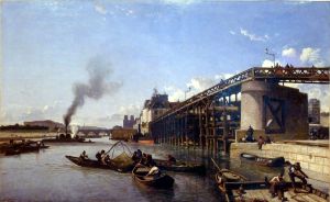 Vue de Paris, la Seine, l'Estacade by Johan Jongkind