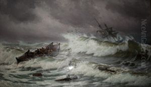 Painting in the officers' club in Berga navy base, Sweden by unknown