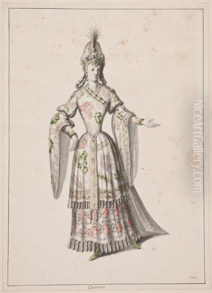 "Chinoise".Costume sketch - view 1
