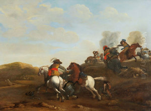 A cavalry engagement