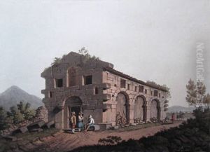 Ancient bath near the fountain of the Paliki by Luigi Mayer