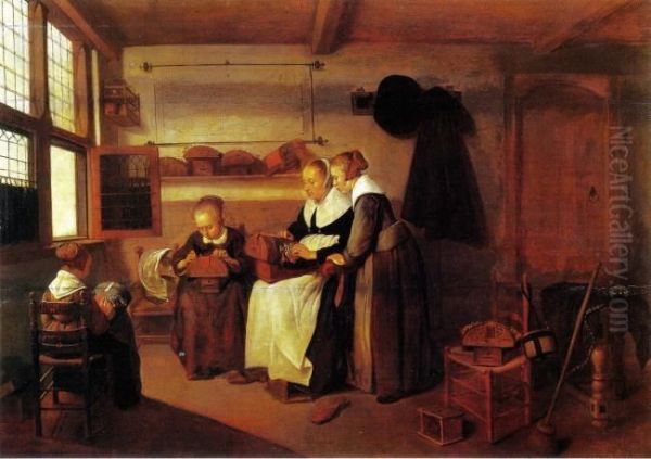 A Lacemaker Teaching her Pupils - view 1
