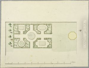 Boskeanlaggning med oktogonal paviljong, mojligen for Kina slott Boskeanlaggning med oktogonal paviljong, mojligen for Kina slott