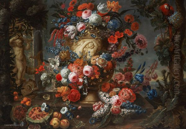 Vase in a garden - view 1