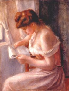 Ein lesendes Madchen by Pierre Auguste Renoir