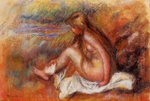 Bather seated by the sea by Pierre Auguste Renoir