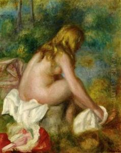 Bather seated nude by Pierre Auguste Renoir